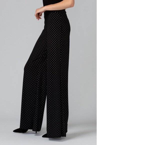 Nine West  Wide Leg Pull On Elastic Waist Pants  Black and Gold PLUS 3X  NEW - Picture 3 of 6